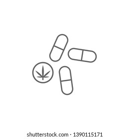 Pills, marijuana icon. Element of marijuana icon. Thin line icon for website design and development, app development. Premium icon