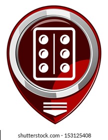 Pills, medication  red map pointer