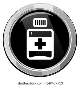 Pills, medication vector black icons