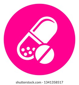 Pills medication vector icon isolated on white background