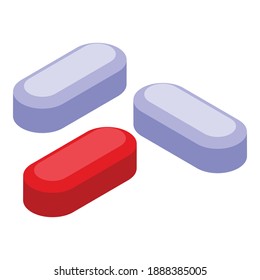 Pills medicine icon. Isometric of pills medicine vector icon for web design isolated on white background
