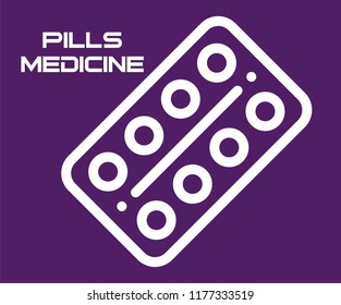 PILLS MEDICINES VECTOR ICON 