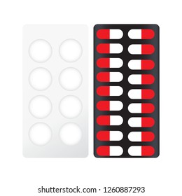 
Pills on white background