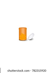 Pills on white background