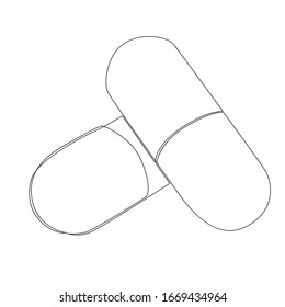 Pega un plano de línea sobre fondo blanco aislado. Ilustración del vector