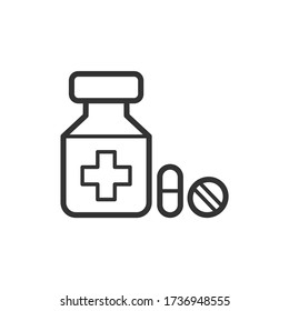 Pills Outline Icon Medicine Healthcare Medical Stock Vector (Royalty ...