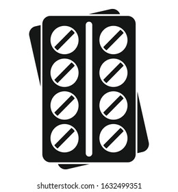Pills pack icon. Simple illustration of pills pack vector icon for web design isolated on white background