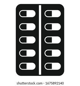 Icono del paquete de almohadas. Icono vectorial del paquete de pastillas para el diseño web aislado en fondo blanco