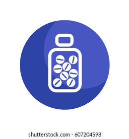 Pills pack on blue color