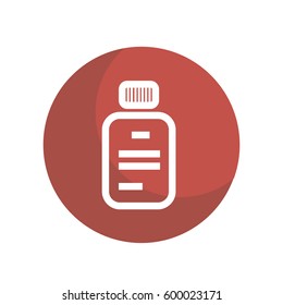 Pills pack on red background