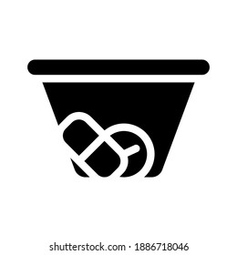 píldoras en el vector de icono de glifo de paquete. píldoras en el signo del paquete. símbolo de contorno aislado ilustración negra