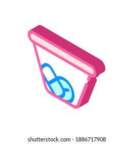 pills in package isometric icon vector. pills in package sign. isolated symbol illustration