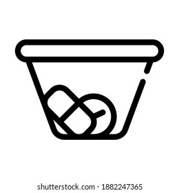 pills in package line icon vector. pills in package sign. isolated contour symbol black illustration