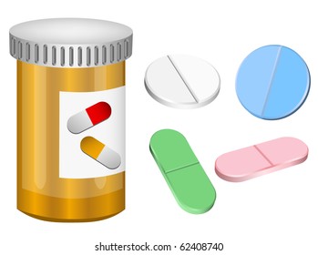 Pills and pill bottle