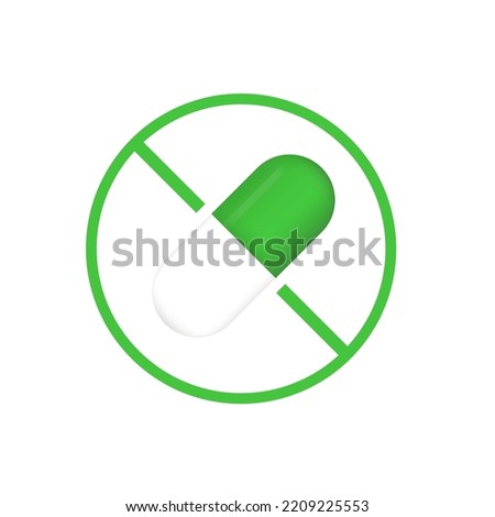 Pills are prohibited on a white background. Vector illustration