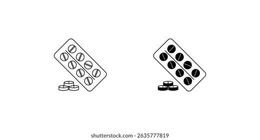 ícone de conjunto de pílulas com fundo branco vetor ilustração de estoque