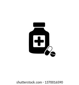 Pills with shadow vector icon