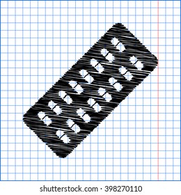 Pills sign. Flat style icon