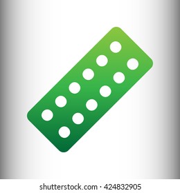 Pills sign. Green gradient icon