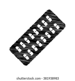 Pills sign. Icon with scribble effect