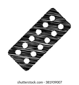 Pills sign. Icon with scribble effect
