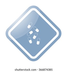 Pills simple icon on colorful background