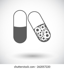 Pills. Single flat icon on white background. Vector illustration.