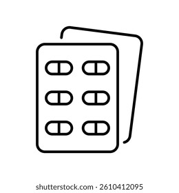 Pills Strap  vector outline icon. EPS 10 file