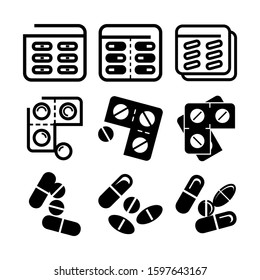 pills strip icon isolated sign symbol vector illustration - Collection of high quality black style vector icons
