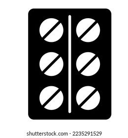 Pills strip icon with in white background