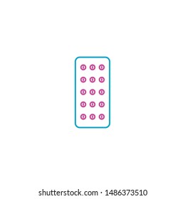 Pills strip minimal line icon vector