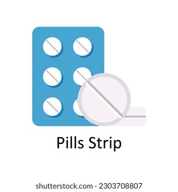 Pills Strip vector Flat Icon Design illustration. Medical and Healthcare Symbol on White background EPS 10 File