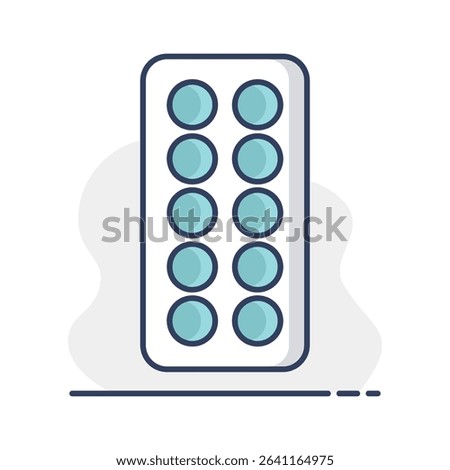 Pills strip vector isolated icon. Medicine and healthcare, medical support sign. Graph symbol for medical web site and apps design, logo, app, UI
