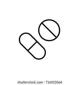 pills tablet capsule line black icon