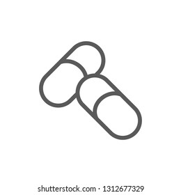 Pills, tablet, capsules line icon.