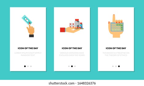 Conjunto de iconos planos de pastillas y tabletas. Paquetes vectoriales aislados en tratamiento médico, farmacia. Concepto de medicina y salud. Elementos de símbolo de ilustración vectorial para diseño web y aplicaciones