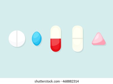 conjunto de iconos de pastillas y comprimidos