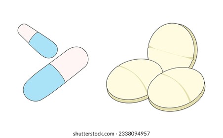 Pills and tablets for medication and taking care of health