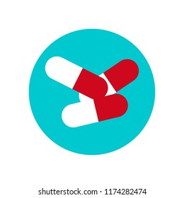 Pills, tablets, medicines flat icon. Concept of medicine, health and medicine online. 