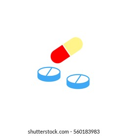 Pills and tablets solid icon, medicine, vector graphics, eps 10.