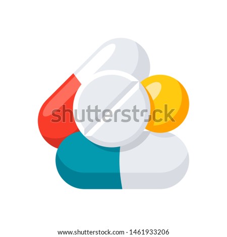 Pills and tablets stylish modern flat icon