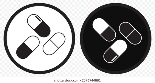 Pills vector vector filled and outlined icons collection. Pills icon vector for web and mobile app. capsule icon. Drug sign and symbol. eps 10.