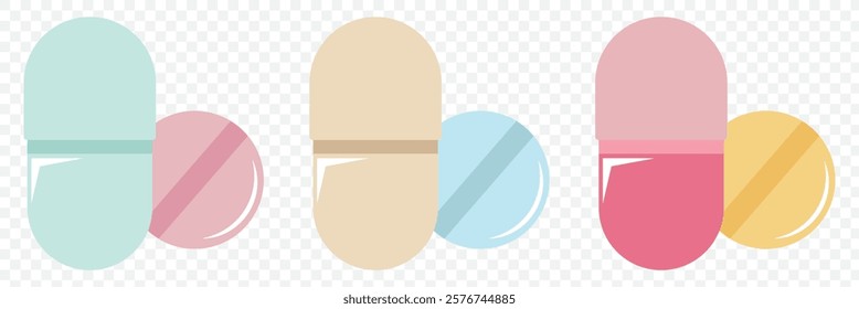 Pills vector vector filled and outlined icons collection. Pills icon vector for web and mobile app. capsule icon. Drug sign and symbol. eps 10.
