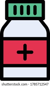 pills vector flat color icon 