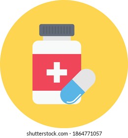 pills vector flat color icon