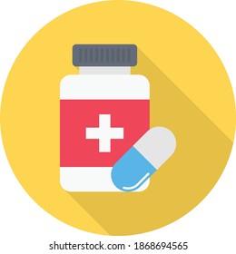 pills vector flat color icon