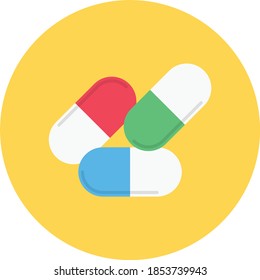 icono de color plano vectorial de píldoras 