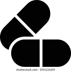 icono plano de glifos vectoriales de pastillas