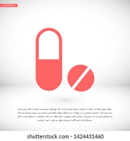pills vector icon 10 eps , Lorem ipsum Flat design
