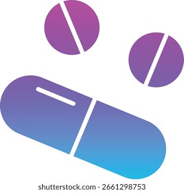 Ícone de vetor Pills. Pode ser usado para impressão, aplicativos móveis e da Web.